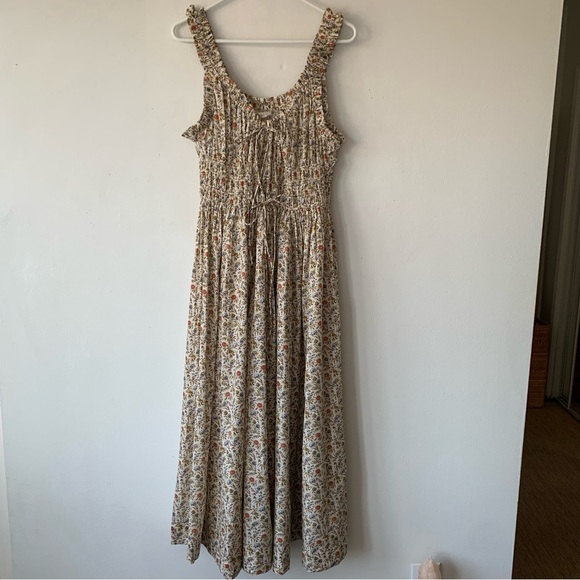 NWT Doen Emmaretta Cotton Smocked Midi Maxi Dress Jardin du Chateau Floral - Picture 11 of 16